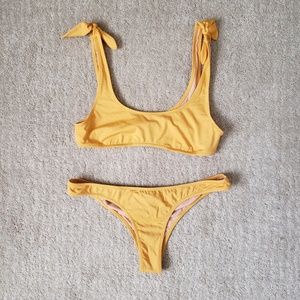 Jcrew Playa Nantucket cheeky bikini set M Yellow